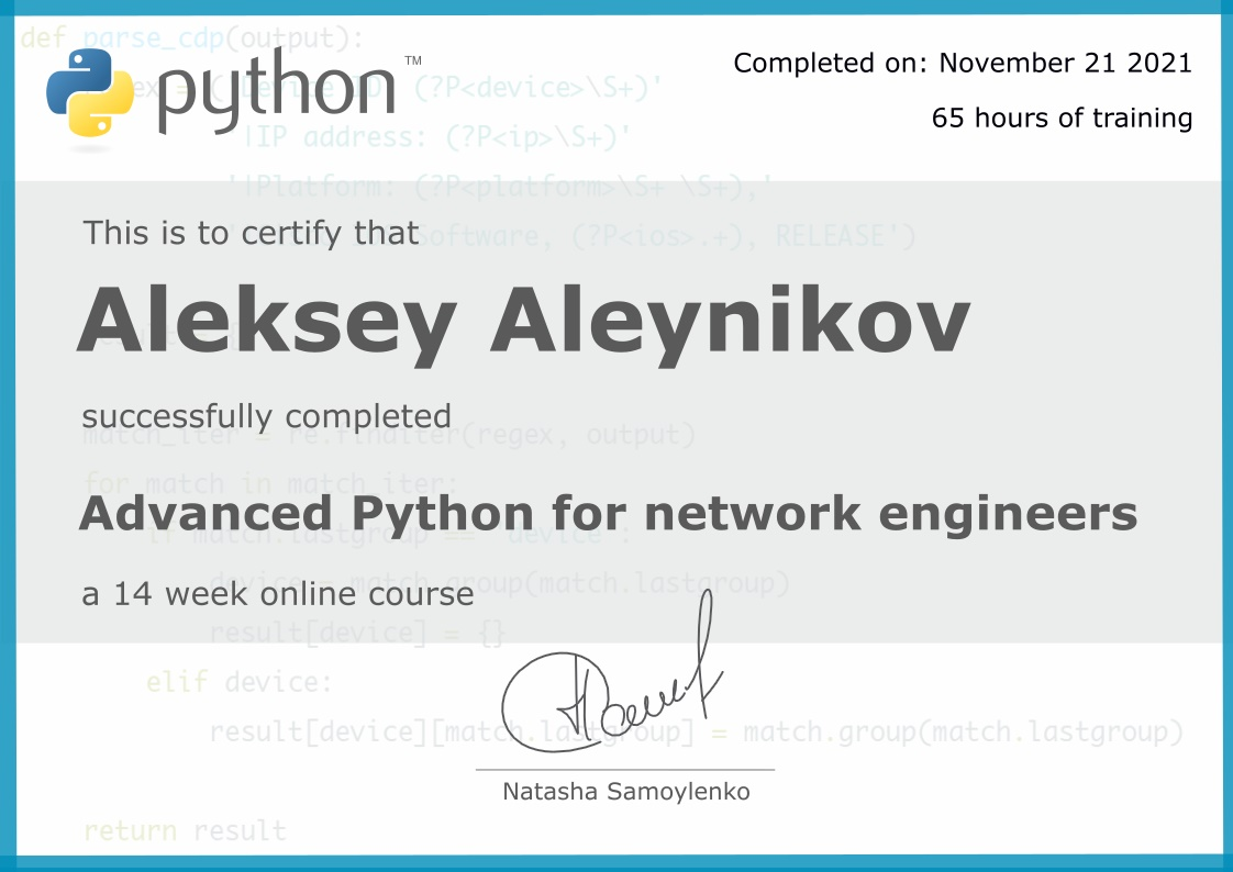Advanced Python for network engineers
